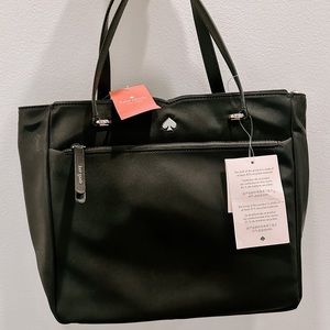 Black Kate Spade medium satchel Joe Nylon crossbody purse bag handbag tote